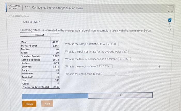 Solved CHALLENGE 4.1.1: Confidence intervals for population | Chegg.com