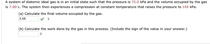 Solved A system of diatomic ideal gas is in an initial state | Chegg.com