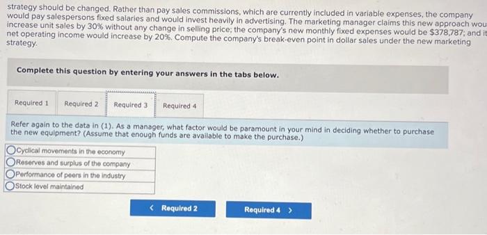 Solved Problem 6-29 (Algo) Changes In Cost Structure; | Chegg.com