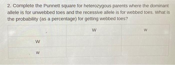 Solved 1. Complete the Punnett square for a homozygous | Chegg.com