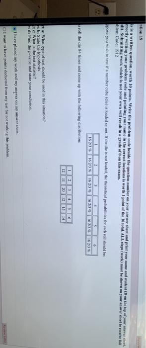 Solved stion 19 is is a written question, worth 10 points. | Chegg.com