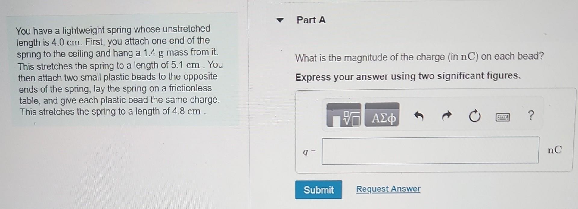 Solved You have a lightweight spring whose unstretched