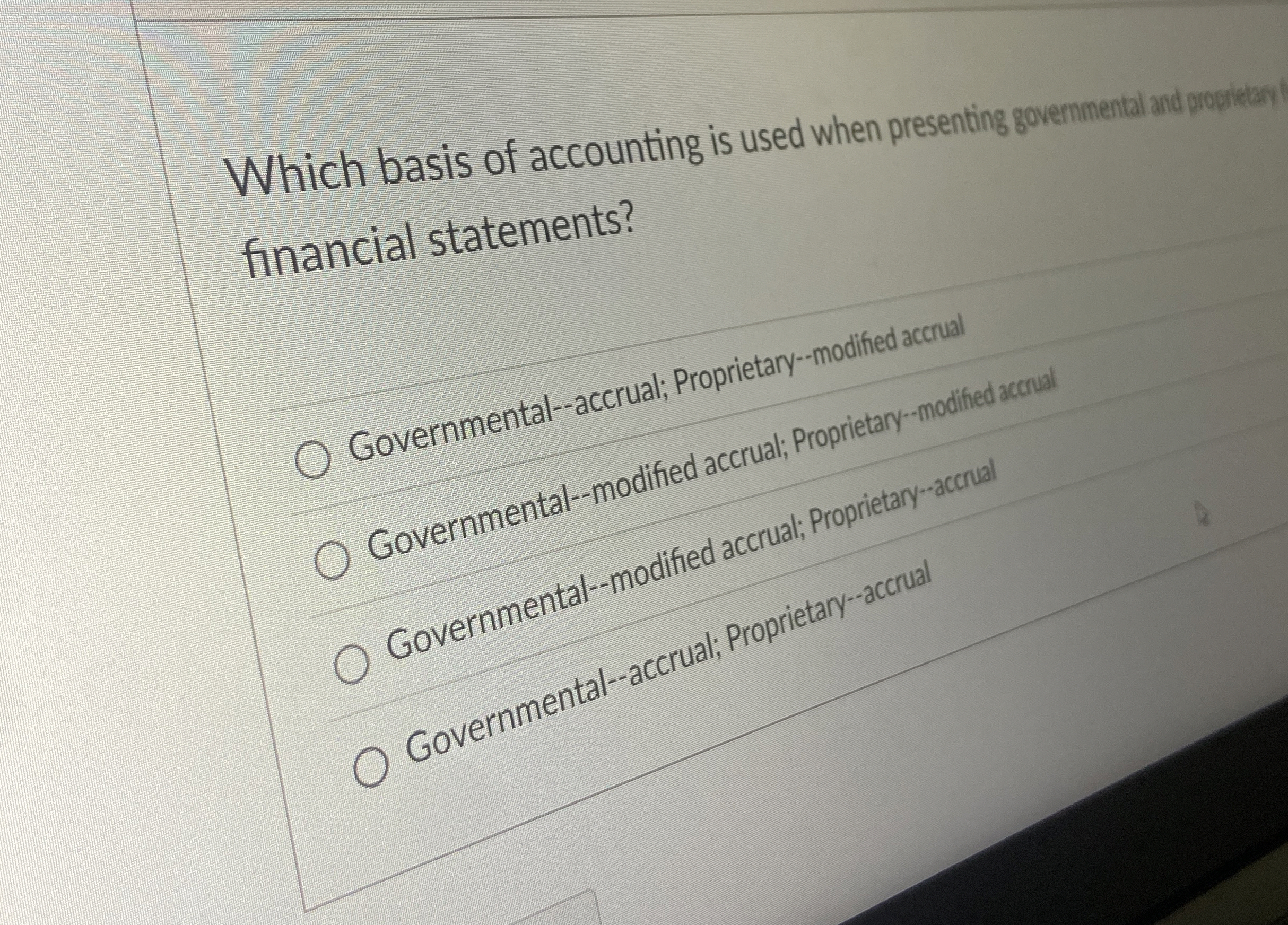 Solved Which basis of accounting is used when presenting | Chegg.com