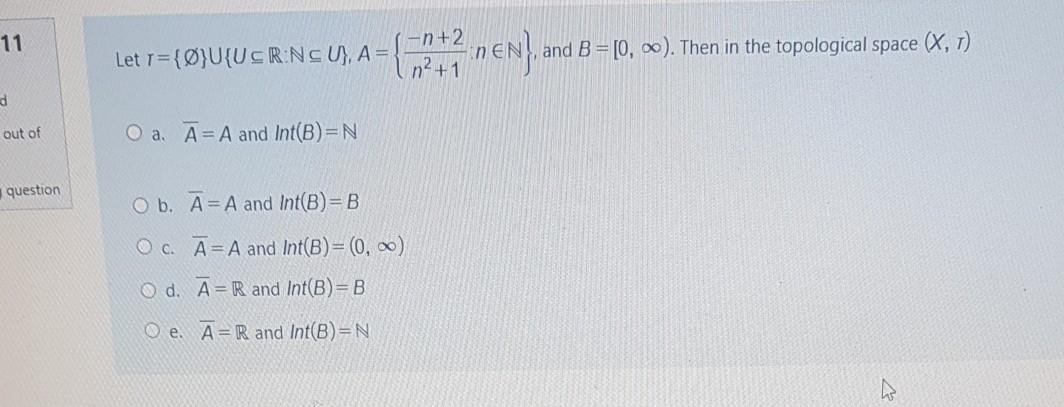 11 Let T O U Usr Nc U A N 2 In En And B 0 Chegg Com