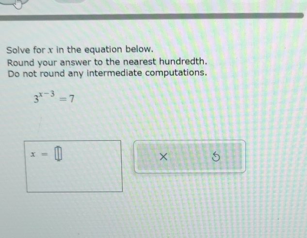 Solved Solve for x ﻿in the equation below.Round your answer | Chegg.com