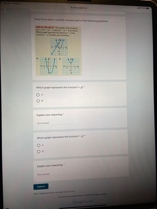 Solved docs.google.com Read the problem carefully. Answer | Chegg.com