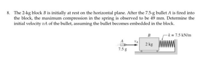 Solved 8. The 2-kg Block B Is Initially At Rest On The | Chegg.com