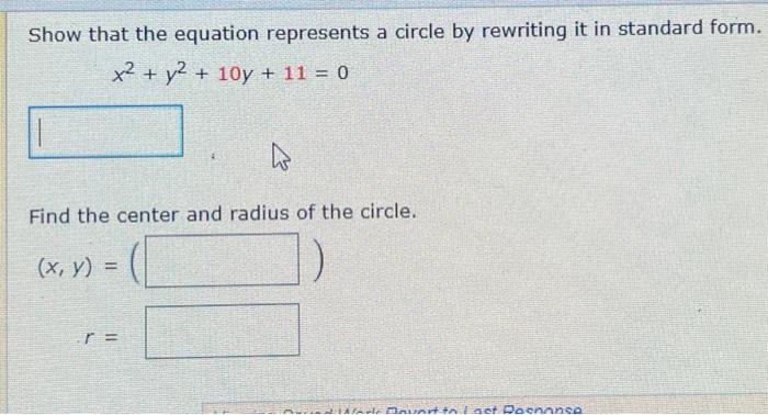 Solved Show that the equation represents a circle by | Chegg.com