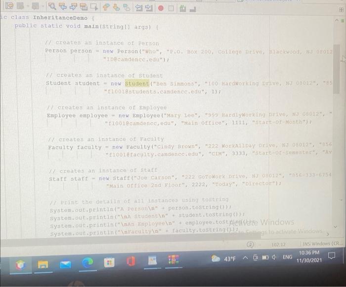 Solved 1. Inheritance - Abstract Classes and Polymorphism | Chegg.com