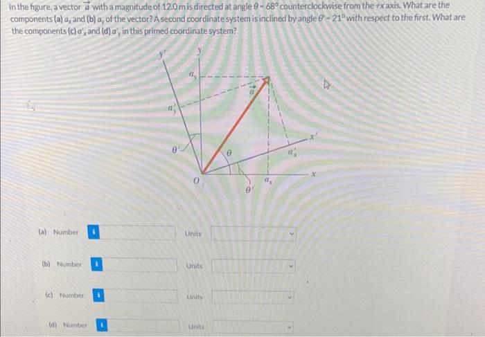 Solved In The Figure, A Vector A With A Magnitude Of 12.0 M | Chegg.com