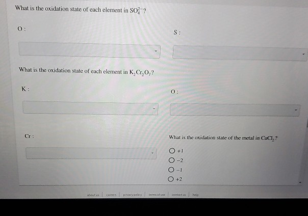 Solved What is the oxidation state of each element in SO2 ? | Chegg.com