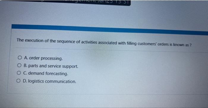 Solved The execution of the sequence of activities | Chegg.com