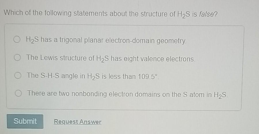 h2s electron domain geometry