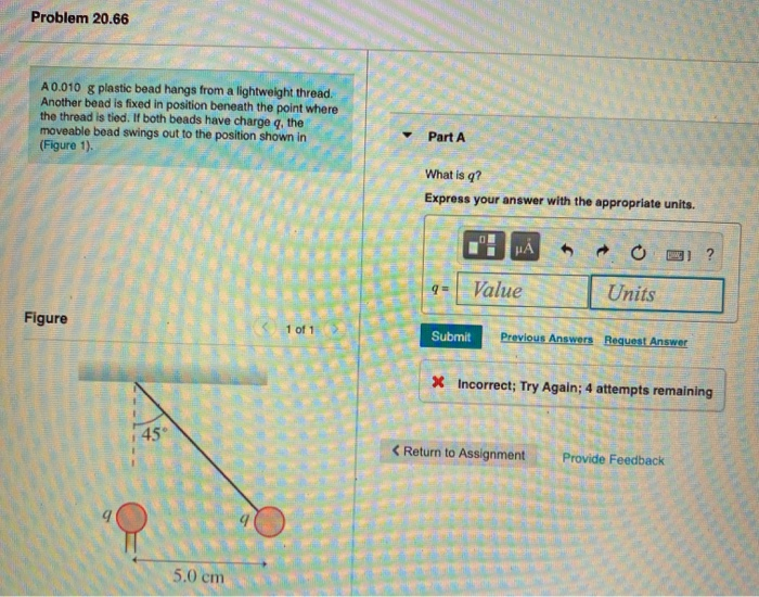 Solved Problem 66 A0 010 G Plastic Bead Hangs From A L Chegg Com