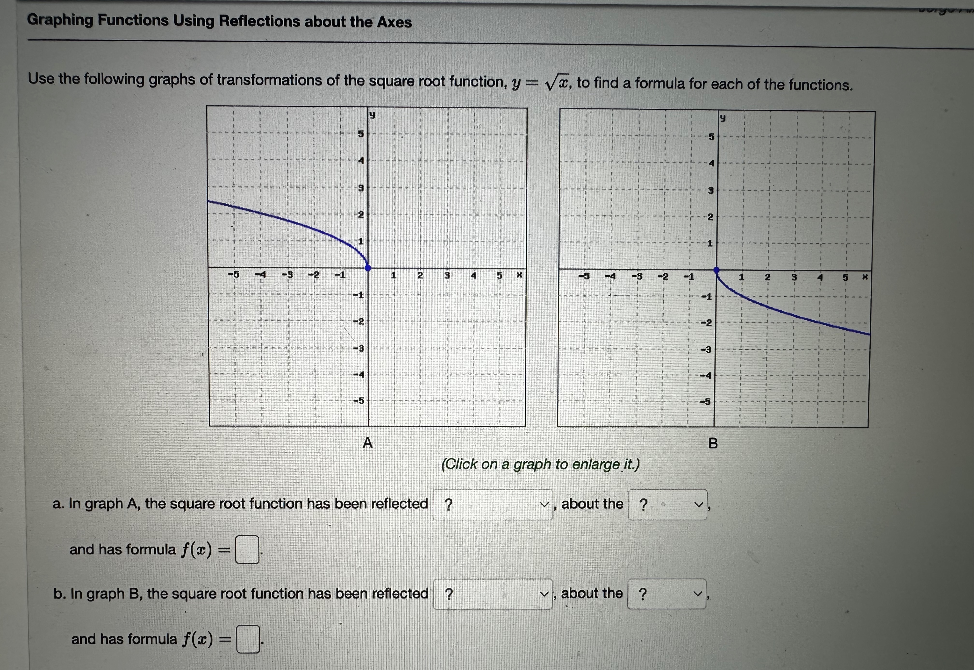 Solved Graphing Functions Using Reflections about the | Chegg.com