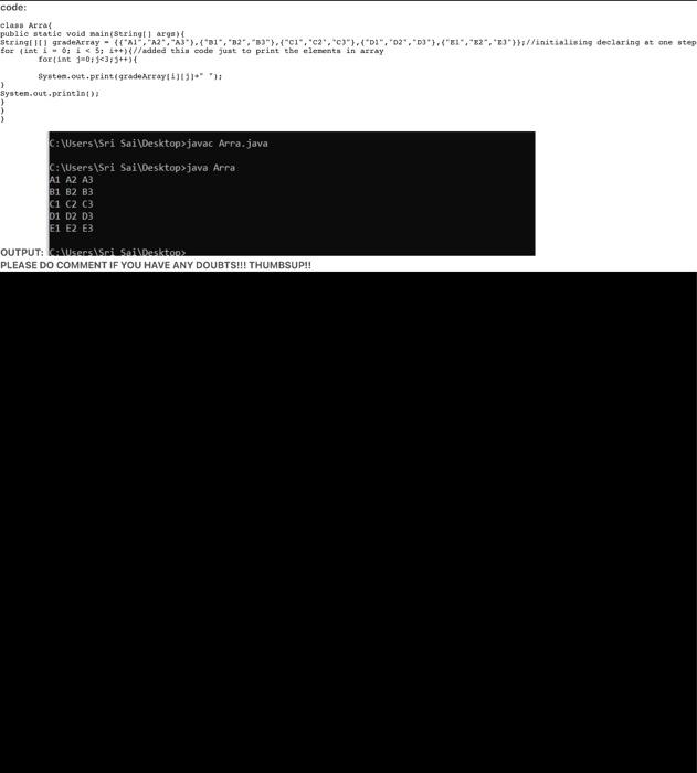 Solved Write the Java code to display the grades in the 2D | Chegg.com