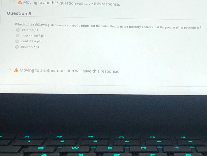 Solved Question 1 Assuming that the pointer variable pl is | Chegg.com