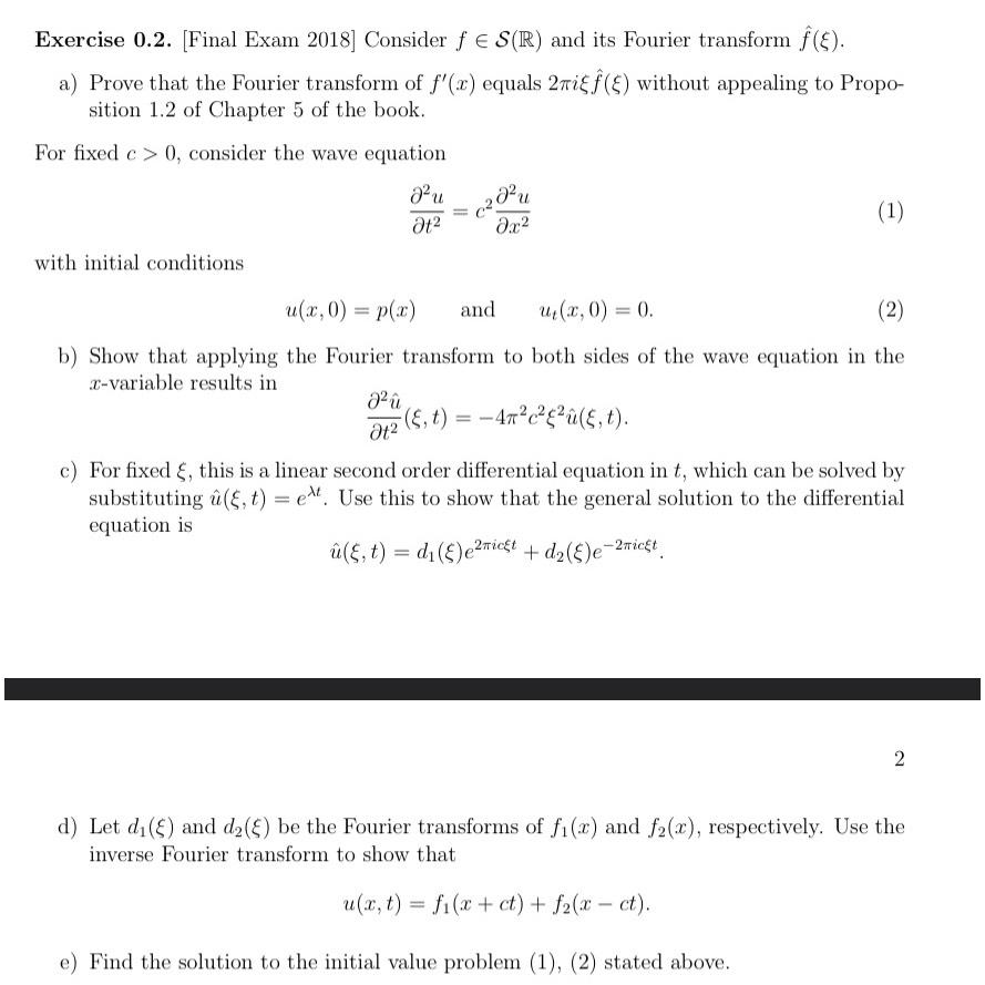 Solved PART B PLEASEExercise 0.2. [Final Exam 2018] | Chegg.com