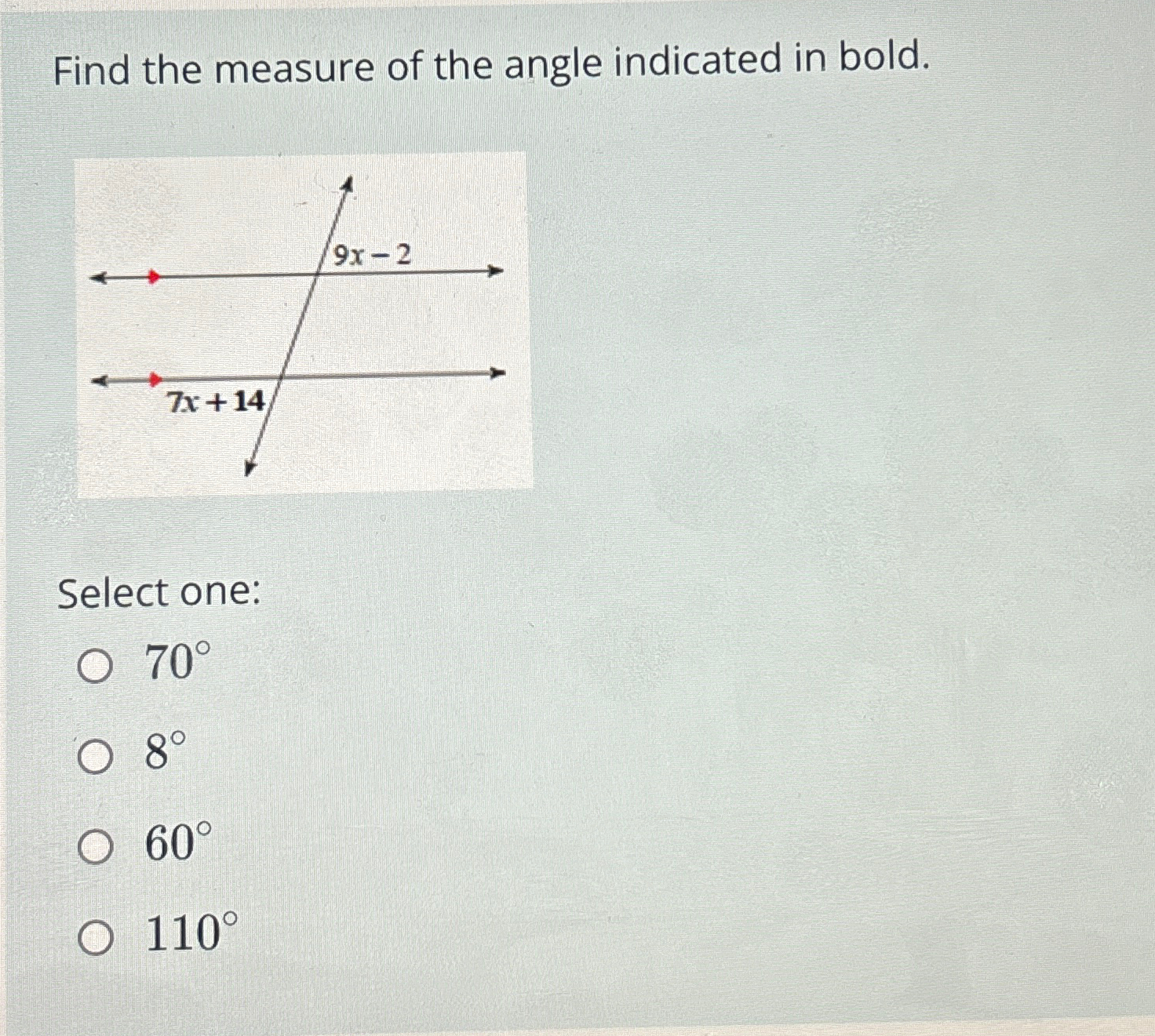 Find The Measure Of The Angle Indicated In Bold