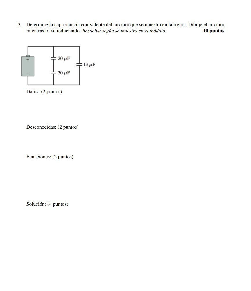 Solved 3. Determine la capacitancia equivalente del circuito | Chegg.com