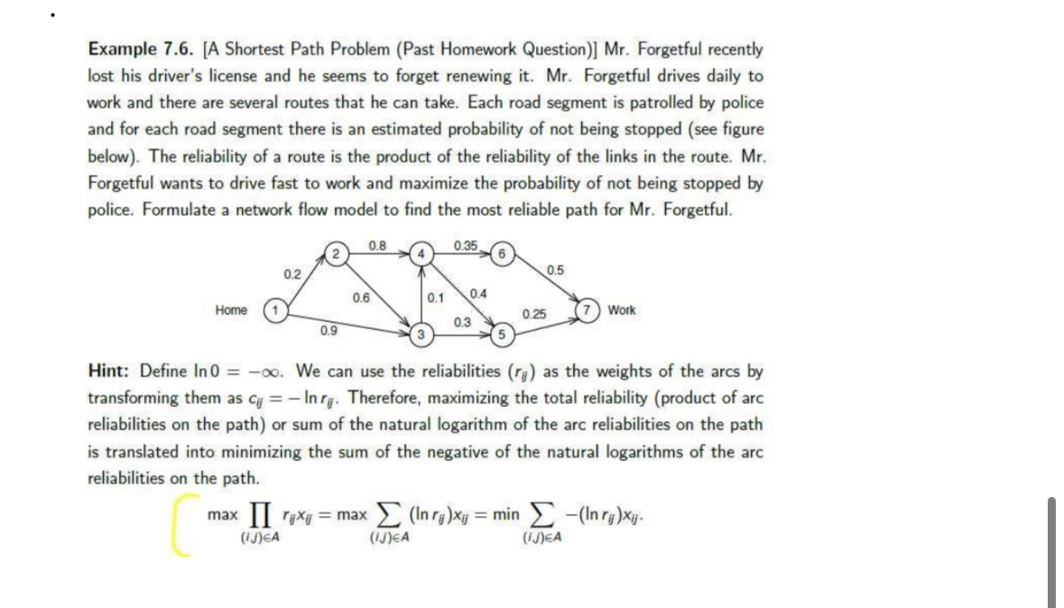 Example 7.6. [A Shortest Path Problem (Past Homework | Chegg.com