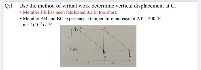 Solved Q:1 Use the method of virtual work determine vertical | Chegg.com