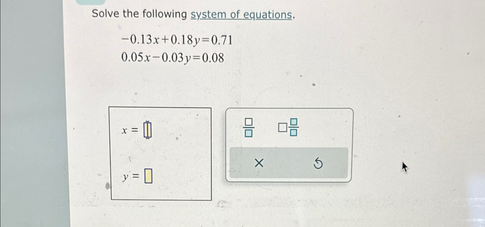 Solved Solve the following system of | Chegg.com