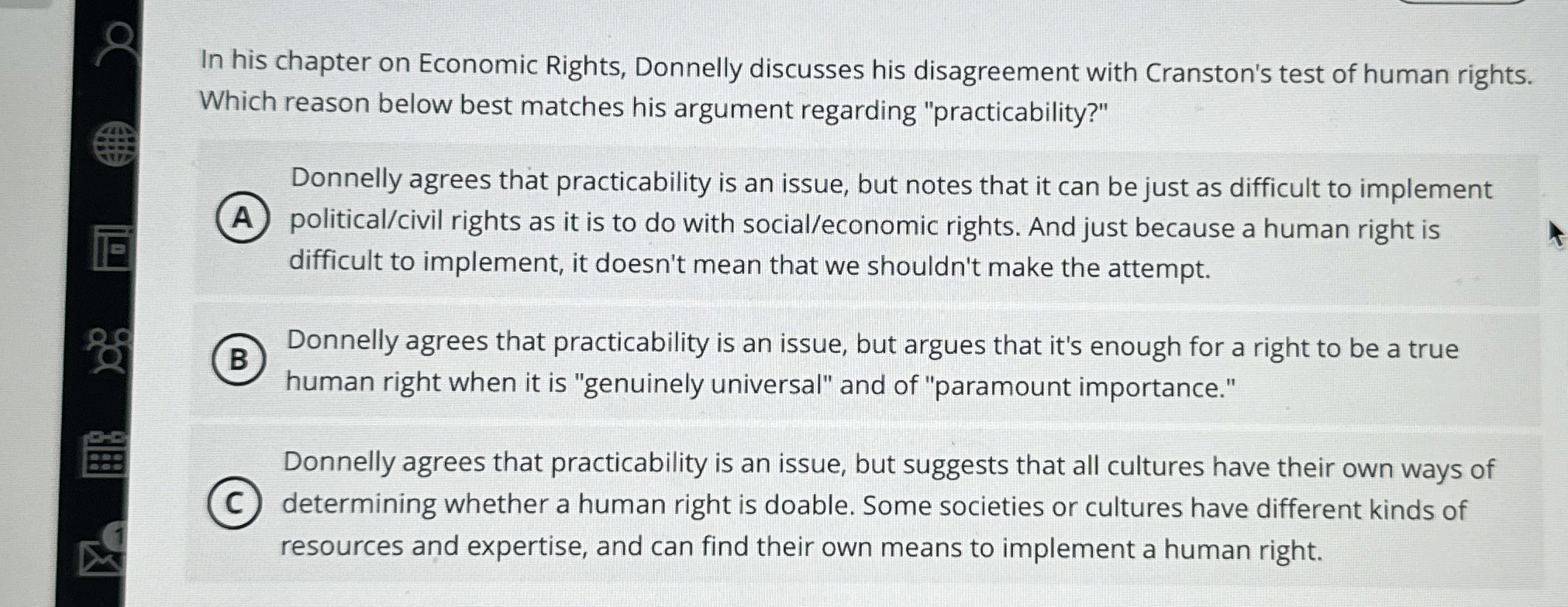 Solved In his chapter on Economic Rights, Donnelly discusses
