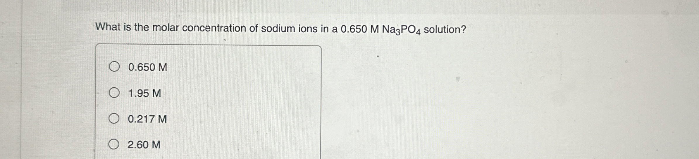 Solved What is the molar concentration of sodium ions in a | Chegg.com
