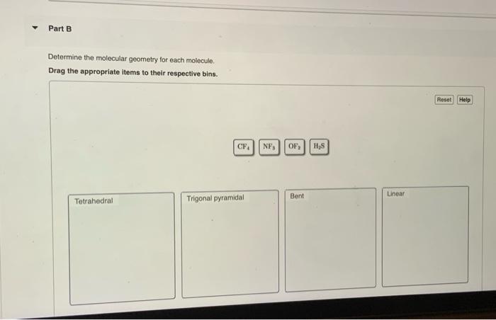 Solved Part A Determine The Electron Geometry For Each | Chegg.com