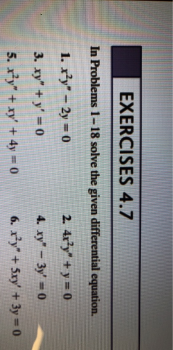 Solved EXERCISES 4.7 In Problems 1-18 solve the given | Chegg.com