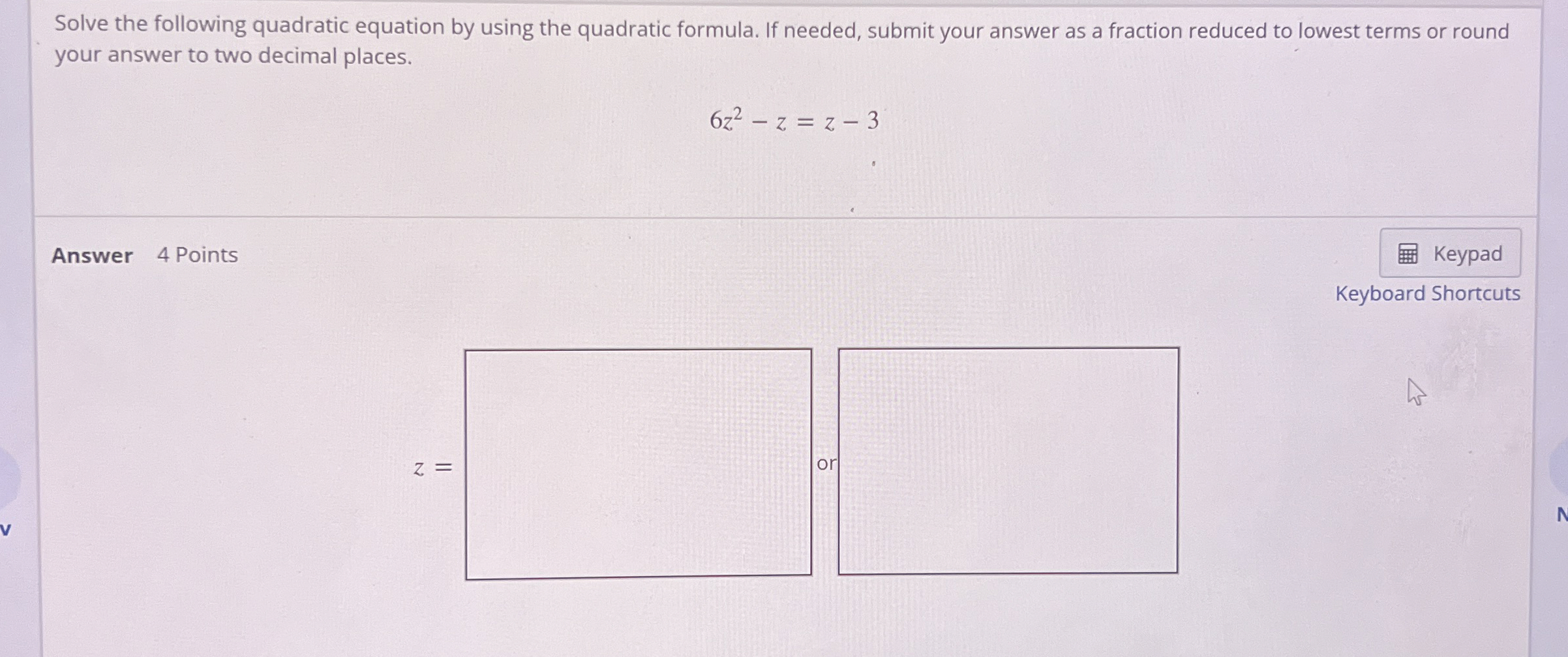 Solved Solve the following quadratic equation by using the | Chegg.com