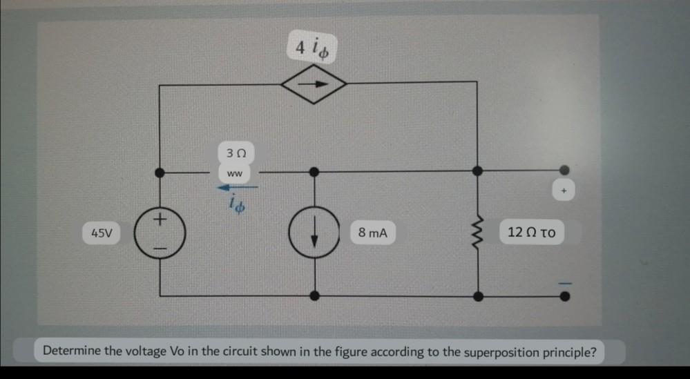 Solved Determine the voltage Vo in the circuit shown in the | Chegg.com