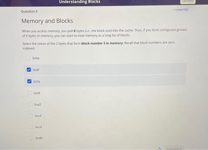 Solved Lessons Understanding Blocks SUBMITTED Question 3 | Chegg.com
