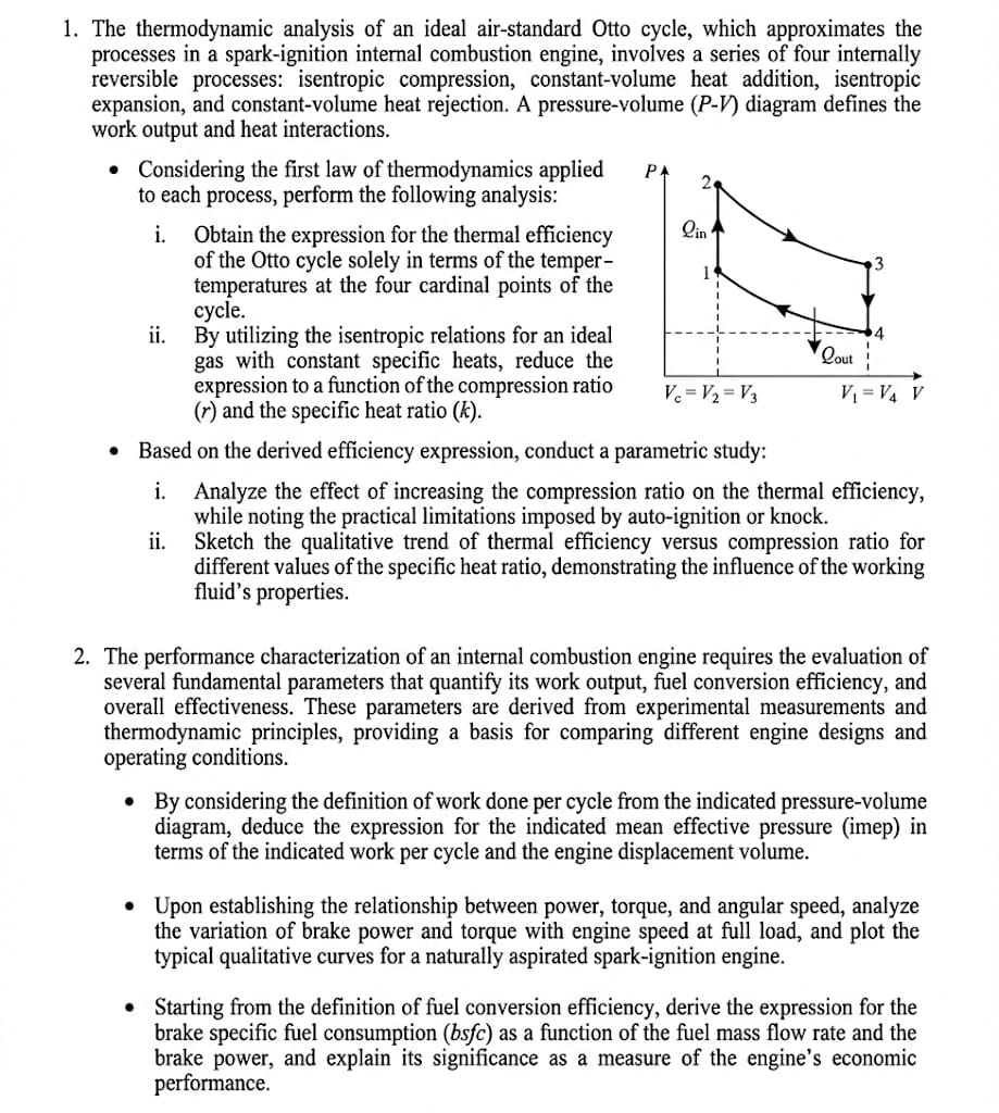 Solved 1. ﻿The thermodynamic analysis of an ideal | Chegg.com
