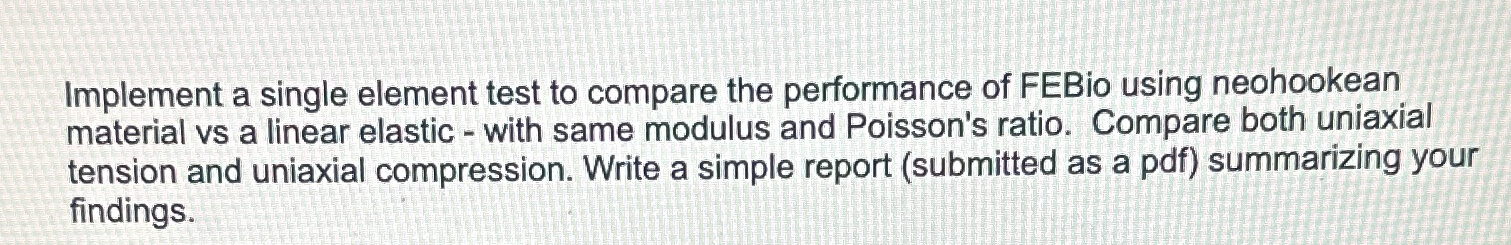 Solved Implement a single element test to compare the | Chegg.com