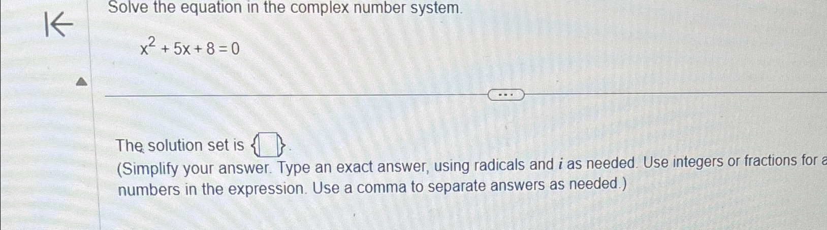 Solved Solve the equation in the complex number | Chegg.com