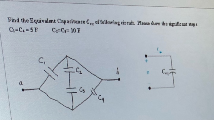 Solved Find the Equivalent Capacitance Crg of following | Chegg.com