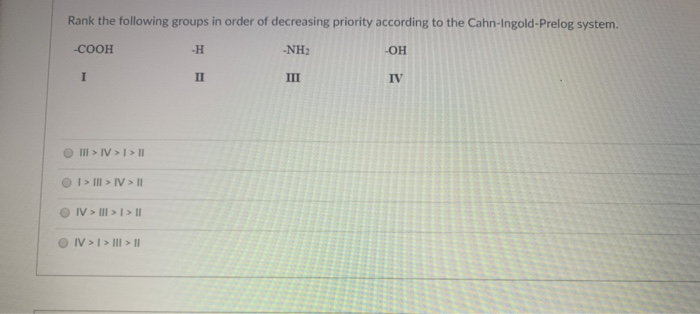 Solved Rank the following groups in order of decreasing | Chegg.com