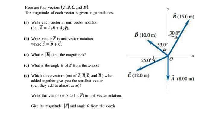 Solved B 15 0 M U 10 0 M 30 0 53 00 Here Are Four Ve Chegg Com