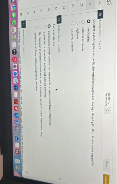 Solved Time Remaining01:05:1750Multiple Choice1 | Chegg.com