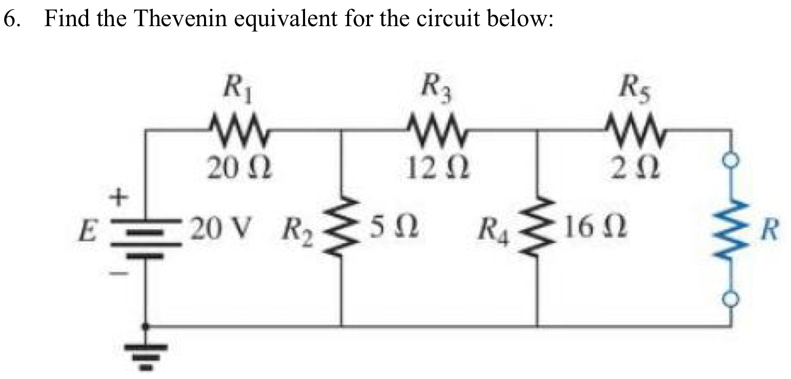 Solved Find the Thevenin equivalent for the circuit below: | Chegg.com