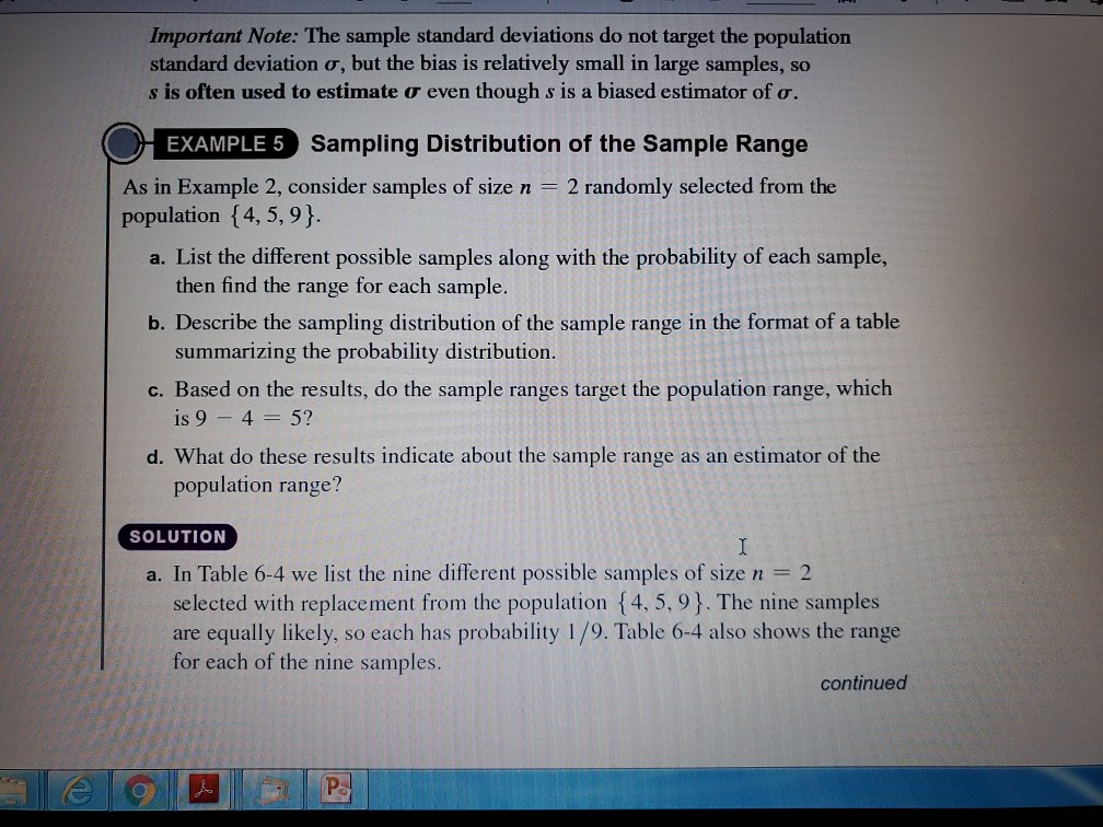 Solved c. Find the mean of the sampling distribution of the | Chegg.com