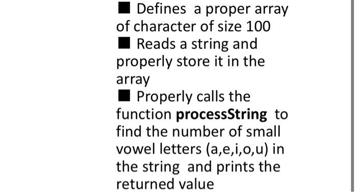 Solved • Write a recursive function named processString that | Chegg.com