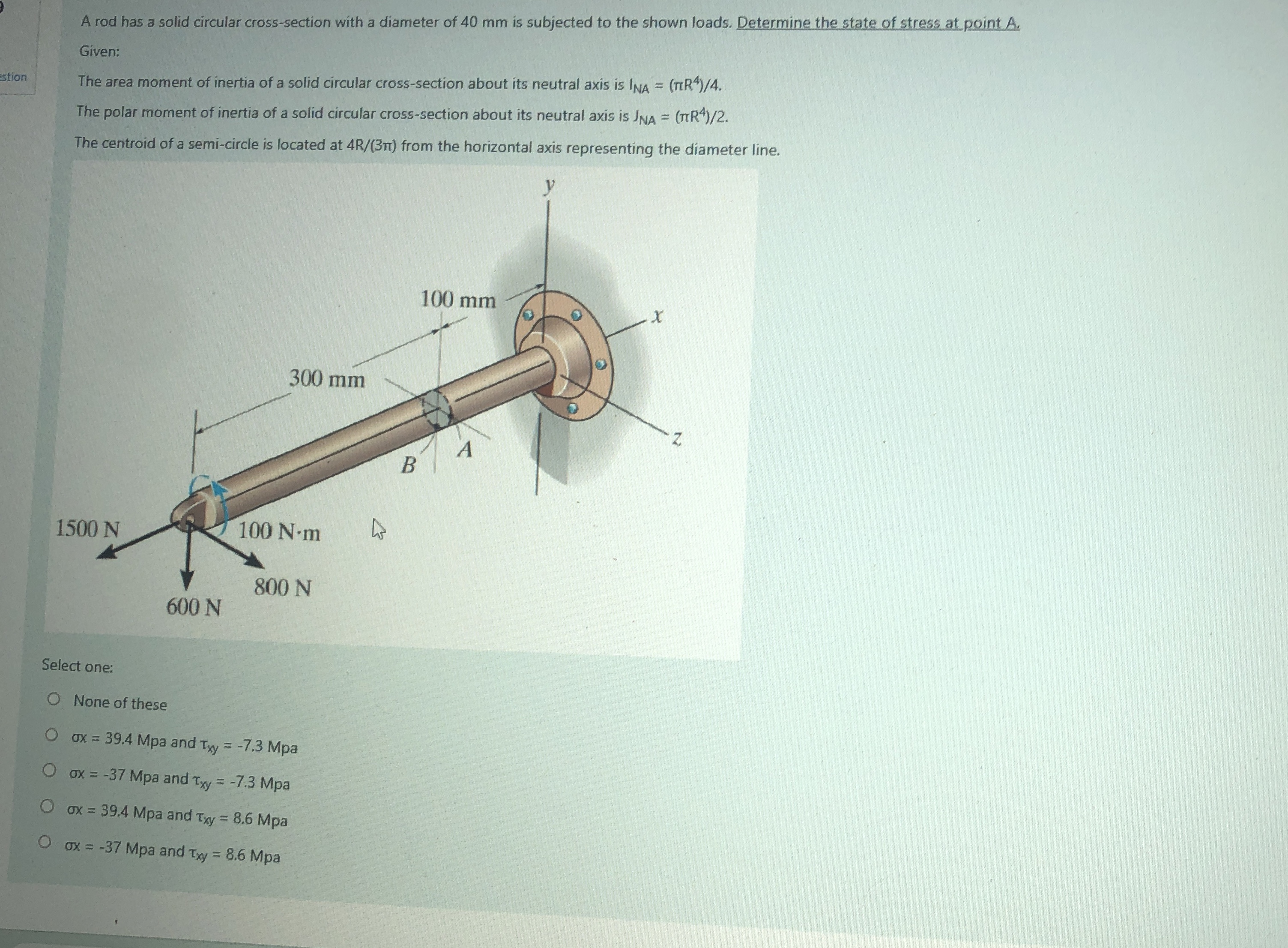 Solved A rod has a solid circular cross-section with a | Chegg.com