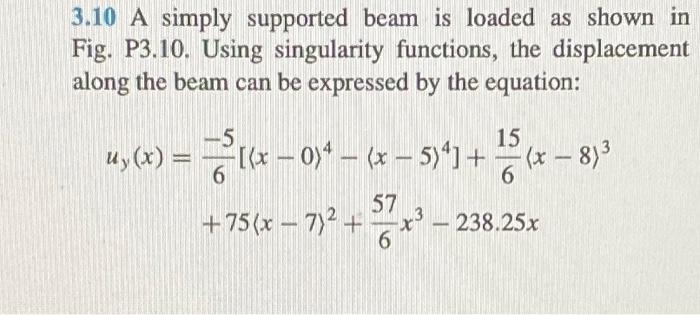 Solved 3.10 A simply supported beam is loaded as shown in | Chegg.com