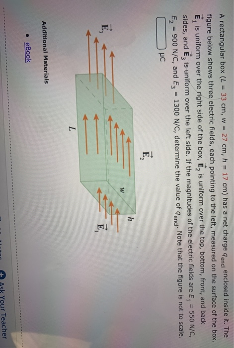 Solved A rectangular box (L = 33 cm, w = 27 cm, h = 17 cm) | Chegg.com
