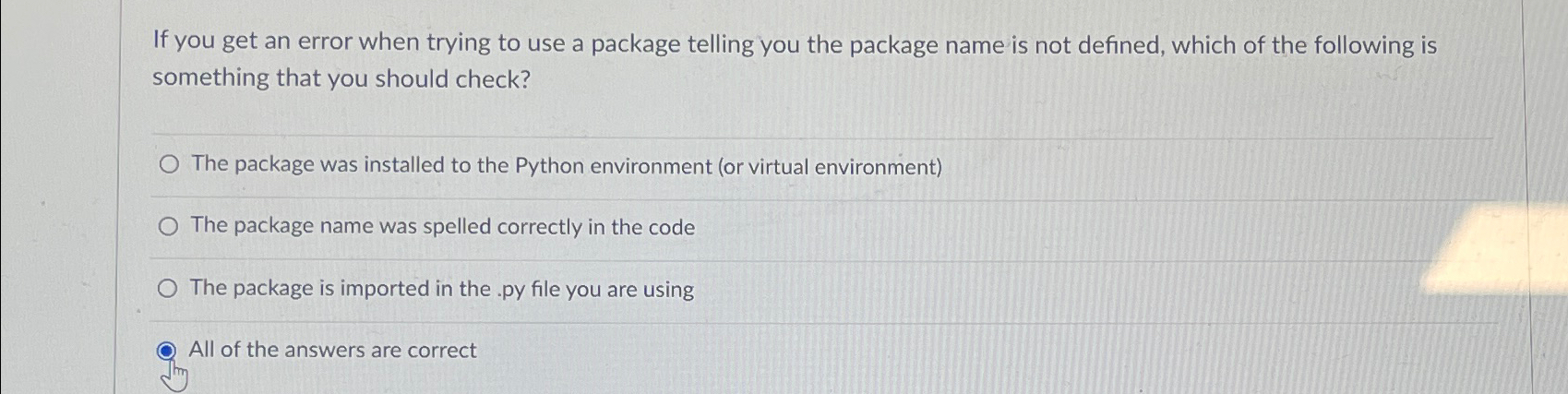 Solved If you get an error when trying to use a package | Chegg.com
