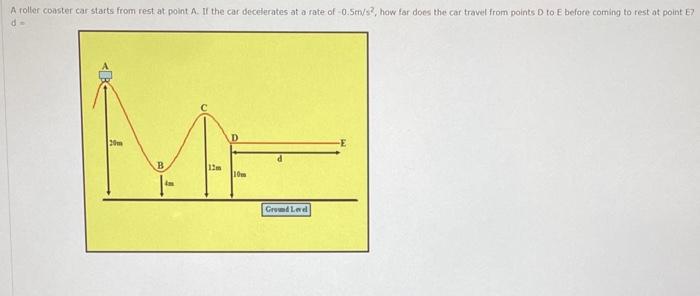 Solved A rolter coaster car starts from rest at point A. If