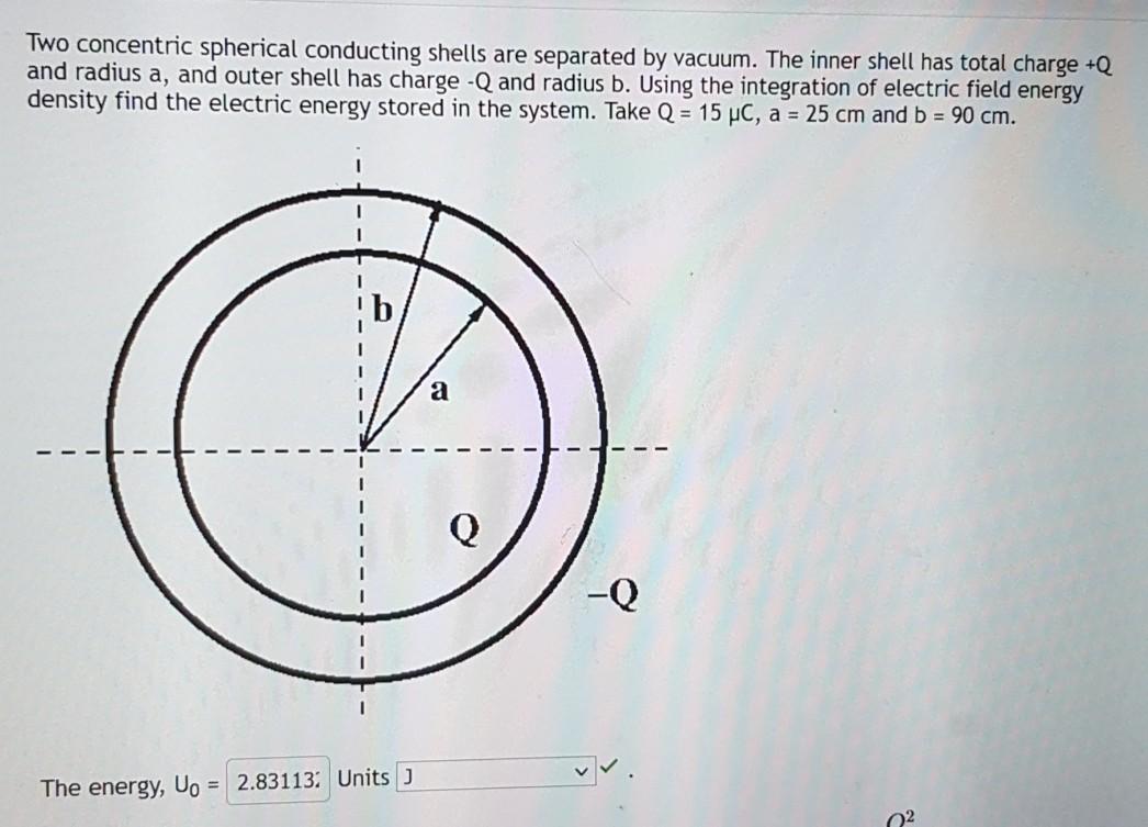 Solved Two Concentric Spherical Conducting Shells Are | Chegg.com